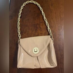 Women's Zara Shoulder Bag in Nude with Gold Chain